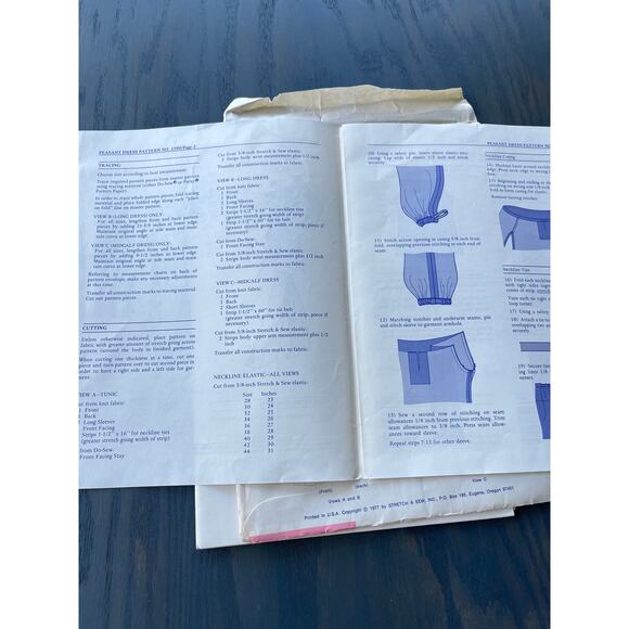 Stretch & Sew 1977 No 1580 Vintage Peasant Dress Sewing Pattern Uncut - Picture 3 of 4